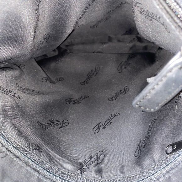 Fossil Flap Leather Messenger Bag Black Medium - Picture 12 of 12